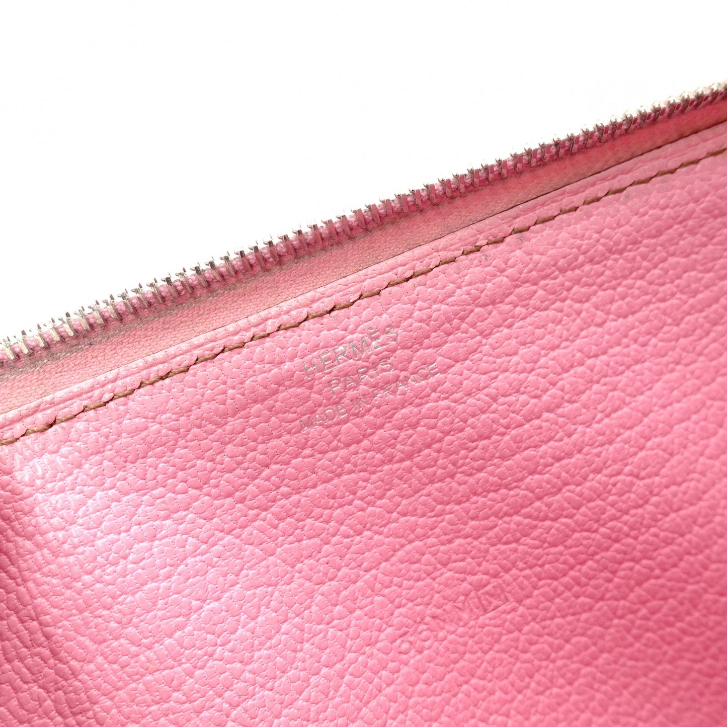 HERMES Azap Classic Long Wallet, Leather, Pink, □N Engraving