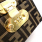 FENDI Vanity Zucca Handbag, Canvas and Leather, Black, Travel Bag