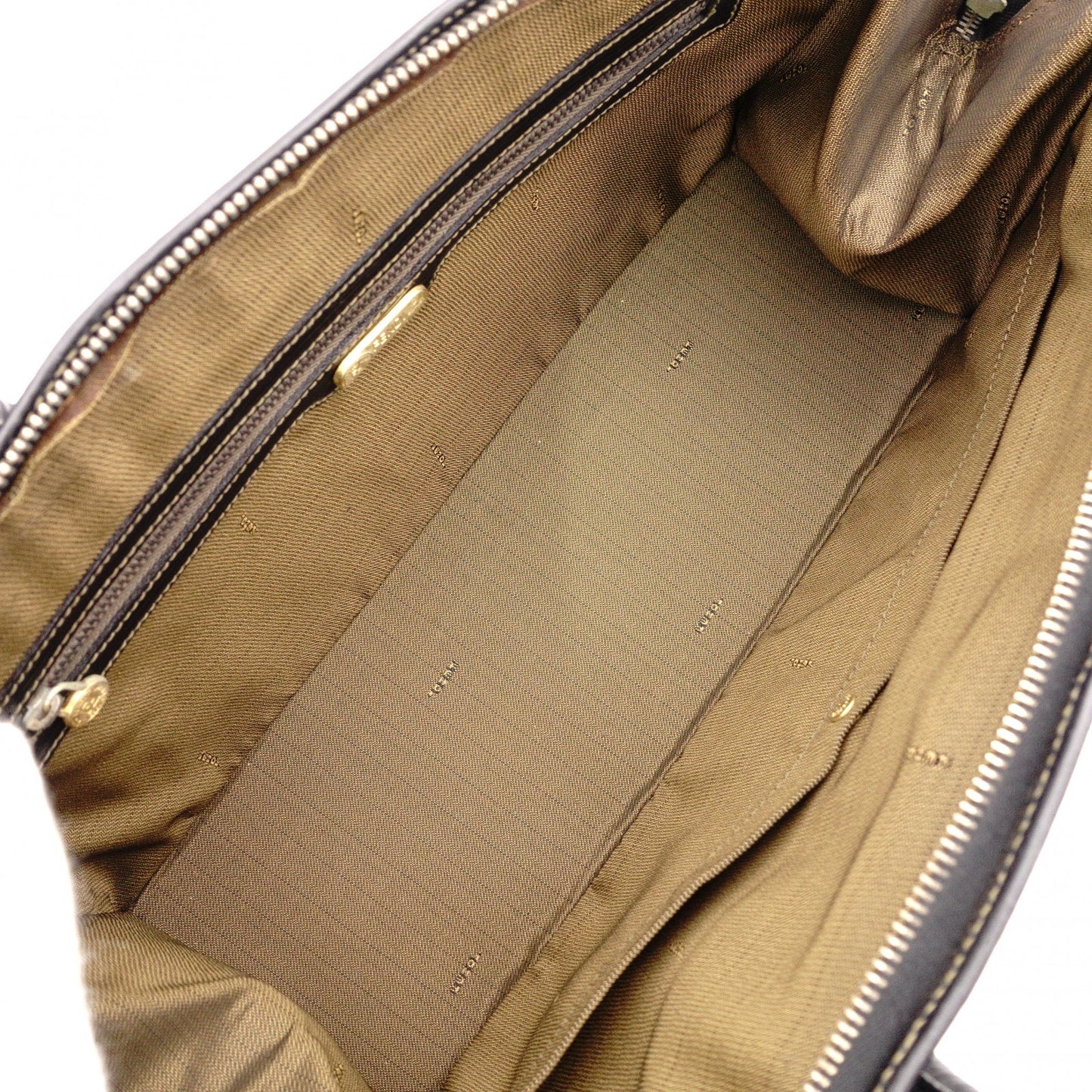 FENDI Vanity Zucca Handbag, Canvas and Leather, Black, Travel Bag