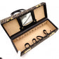 FENDI Vanity Zucca Handbag, Canvas and Leather, Black, Travel Bag