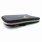 PRADA Saffiano Metal Leather Black Mini Wallet Black Gold Hardware Compact Wallet 7-12-611