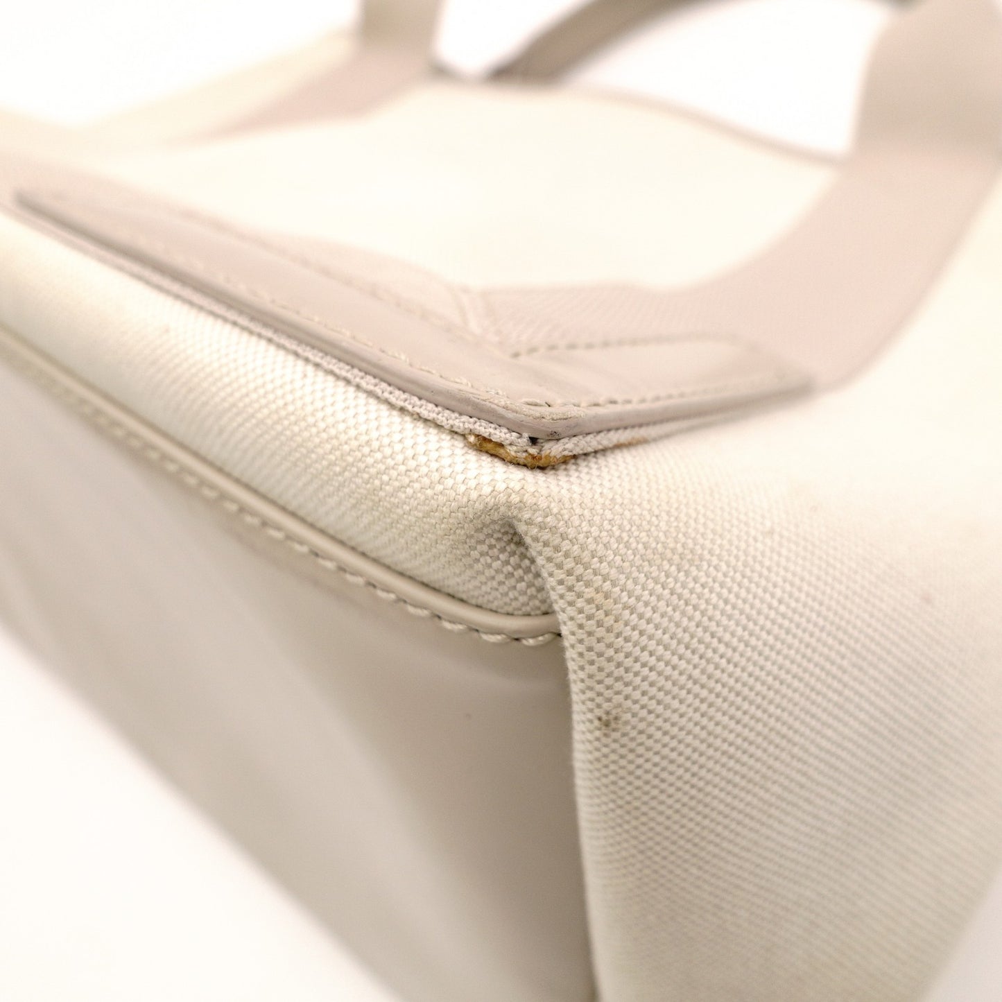 BALENCIAGA Navy Cabas Handbag, Canvas, Beige, 2-Way