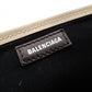 BALENCIAGA Navy Cabas Handbag, Canvas, Beige, 2-Way