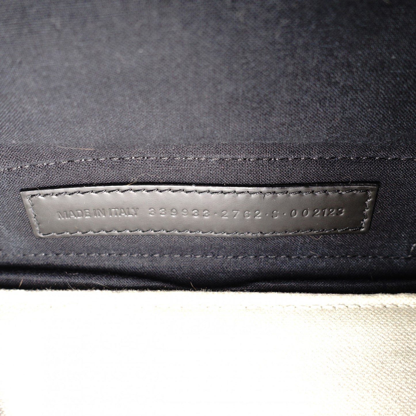 BALENCIAGA Navy Cabas Handbag, Canvas, Beige, 2-Way