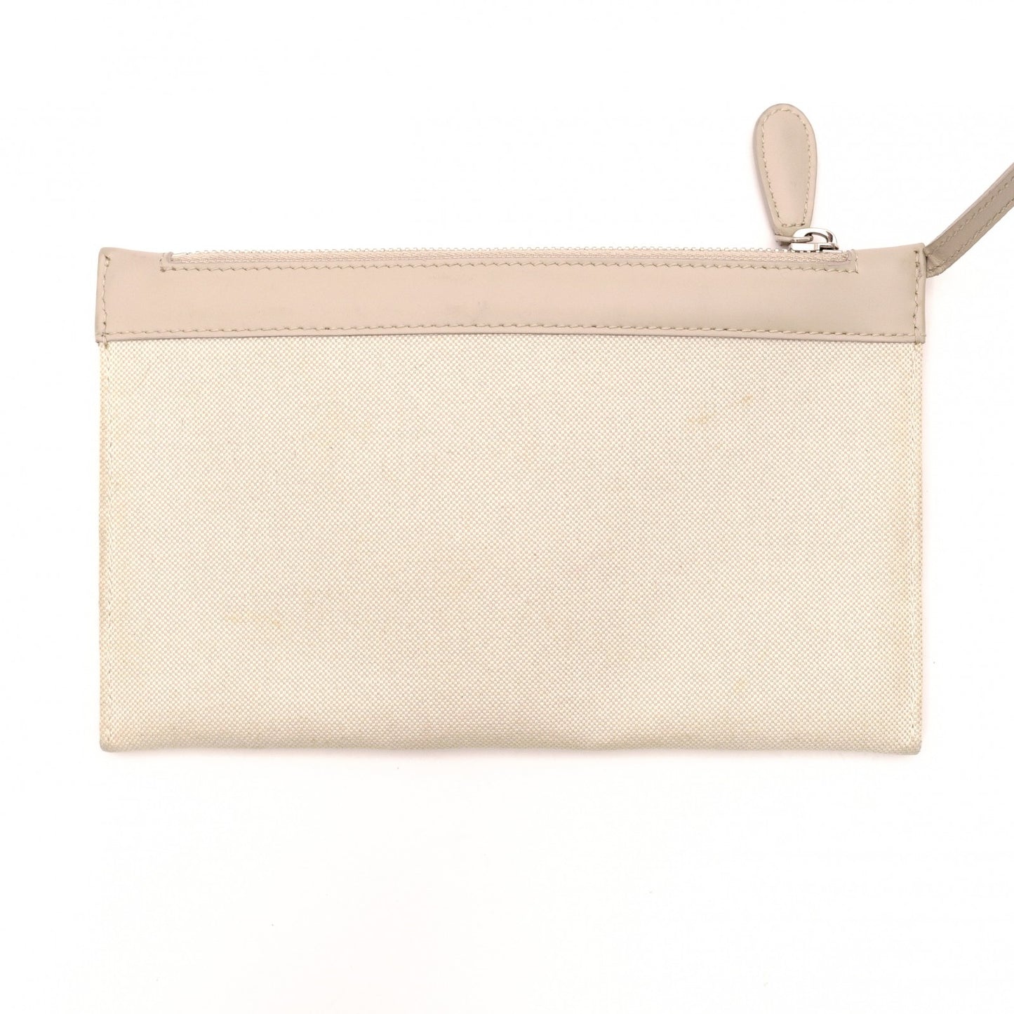 BALENCIAGA Navy Cabas Handbag, Canvas, Beige, 2-Way