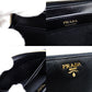 PRADA Saffiano Metal Leather Black Mini Wallet Black Gold Hardware Compact Wallet 7-12-611