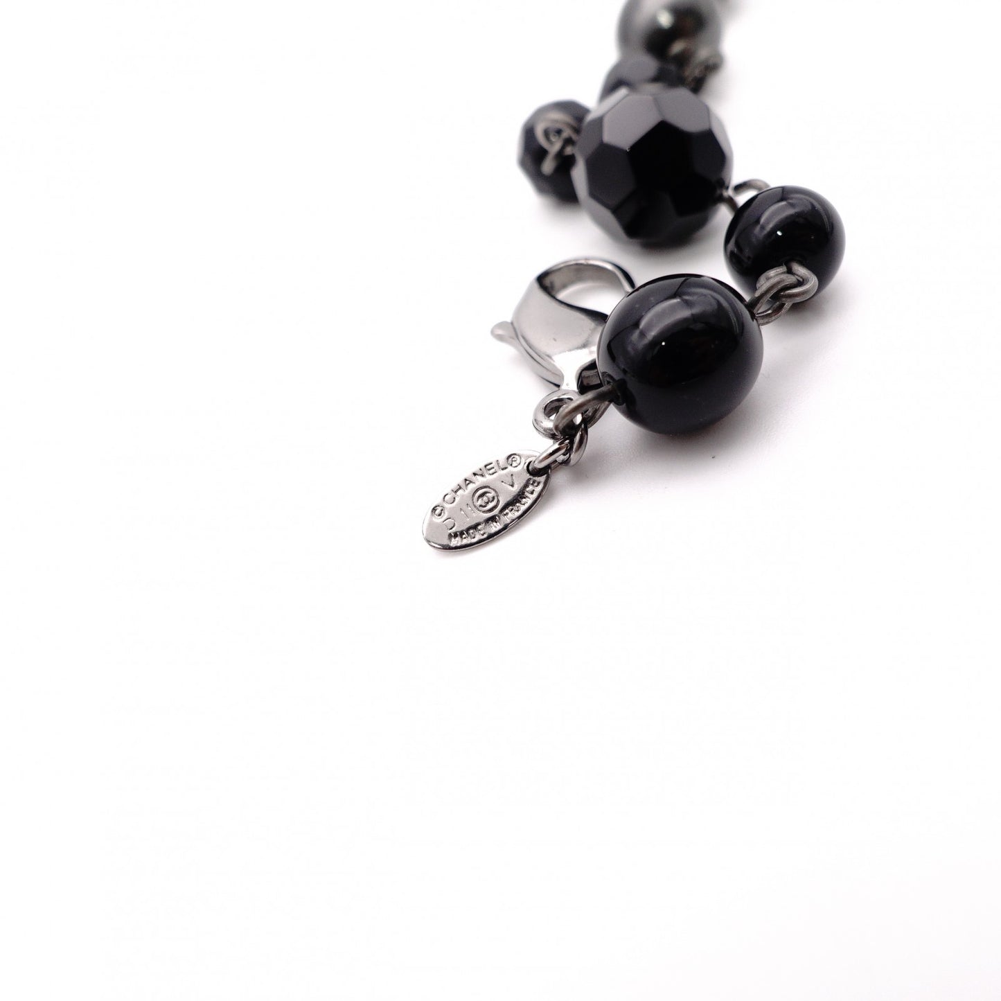 CHANEL Bracelet, Metal and Plastic, Black and Gunmetal, CC Logo