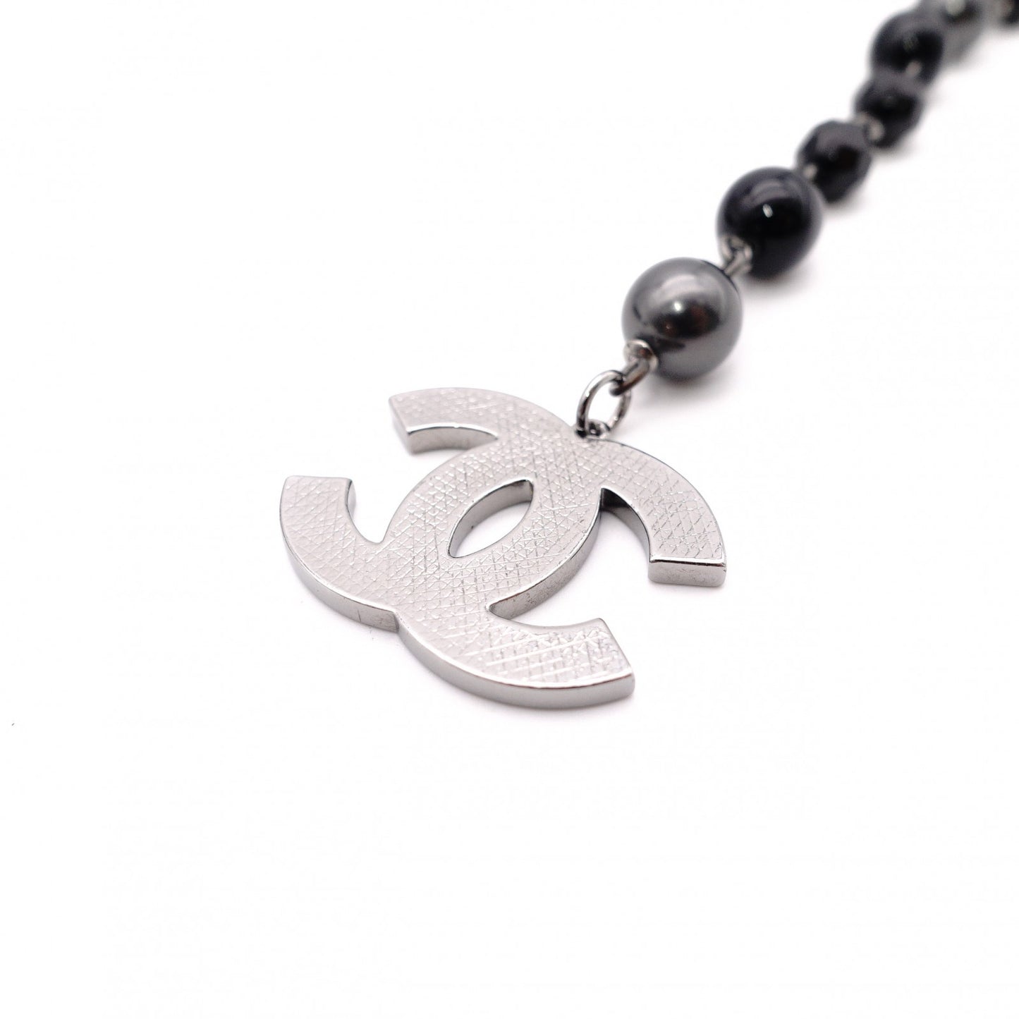 CHANEL Bracelet, Metal and Plastic, Black and Gunmetal, CC Logo