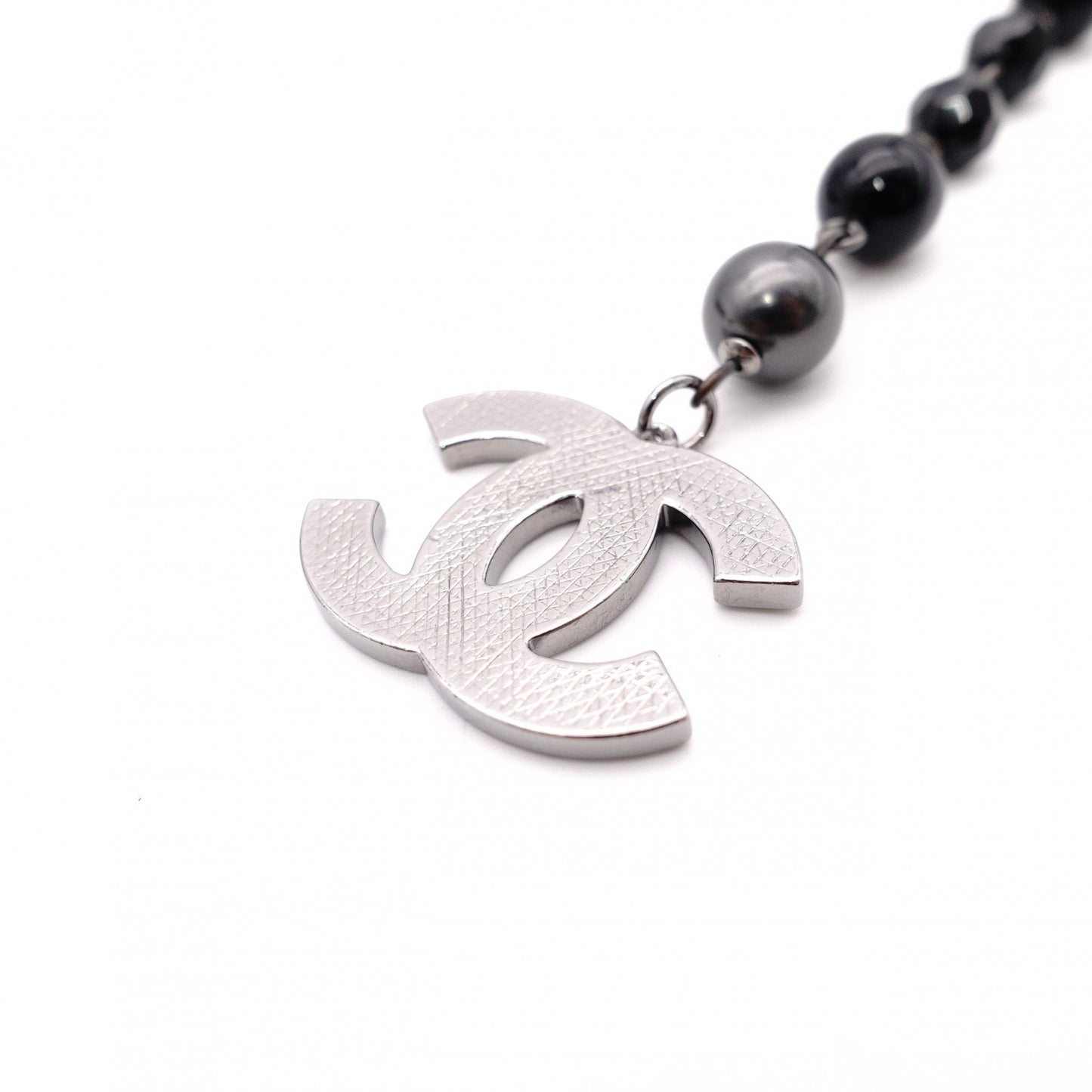 CHANEL Bracelet, Metal and Plastic, Black and Gunmetal, CC Logo