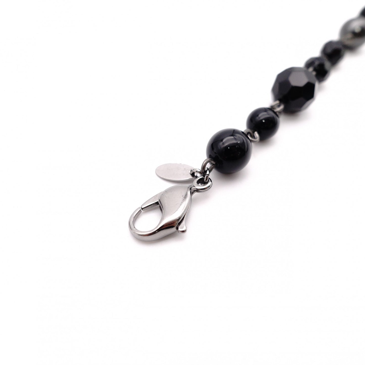 CHANEL Bracelet, Metal and Plastic, Black and Gunmetal, CC Logo