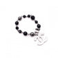 CHANEL Bracelet, Metal and Plastic, Black and Gunmetal, CC Logo