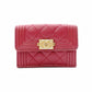 CHANEL Boy Chanel Tri-fold Wallet, Leather, Red Lambskin, Gold Hardware