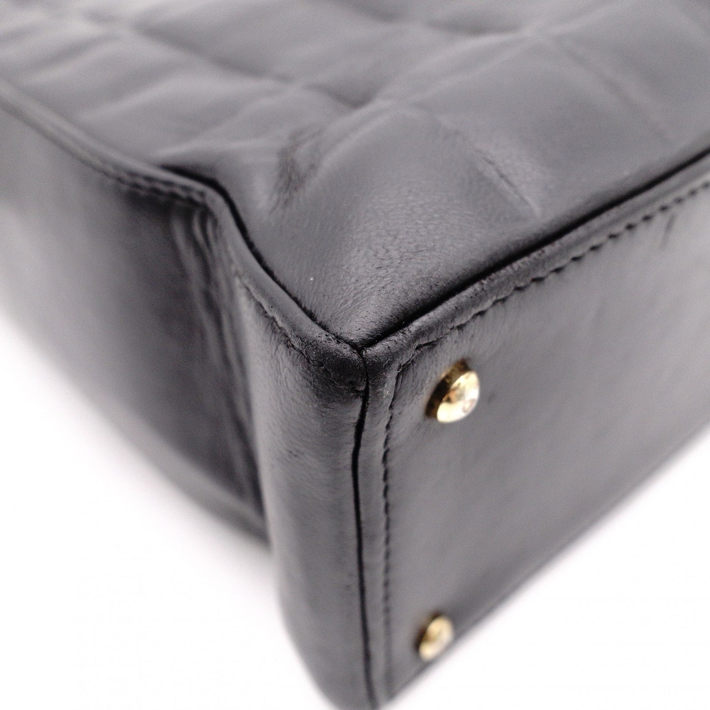 CHANEL Choco Bar Tote Bag, Shoulder Bag, Leather, Black