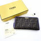 FENDI Zucca Zippy Wallet Long Wallet Brown × Purple PVC Leather Wallet with Box 7-12-533