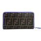 FENDI Zucca Zippy Wallet Long Wallet Brown × Purple PVC Leather Wallet with Box 7-12-533