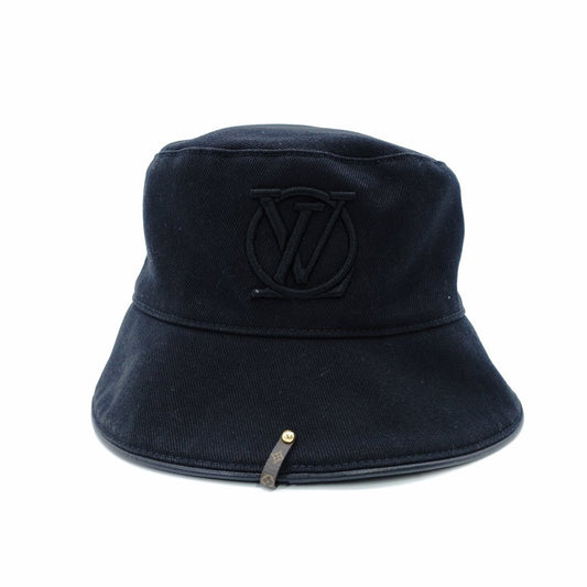 LOUIS VUITTON Bucket Hat Chapeau LV City Black Canvas M7054M Size approx. 58cm 7-12-280