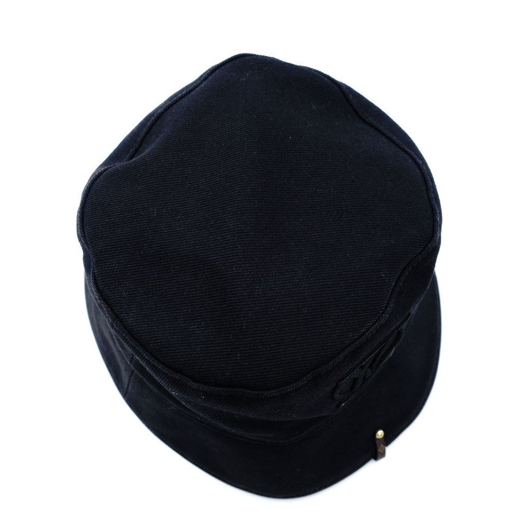 LOUIS VUITTON Bucket Hat Chapeau LV City Black Canvas M7054M Size approx. 58cm 7-12-280