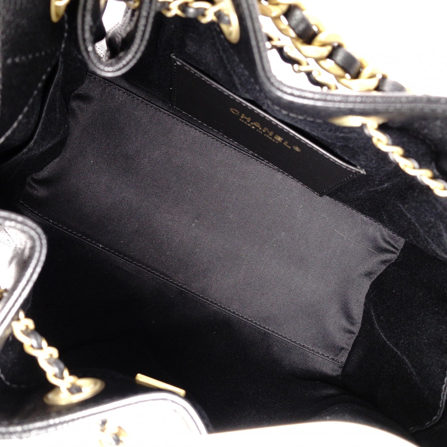 CHANEL Caviar Skin Chanel 25 Small Shoulder Bag, Leather, Black, Gold Hardware, IC Plate