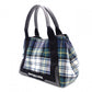 BALENCIAGA Navy Cabas S Handbag, Wool and Leather, Green Tones, with Pouch