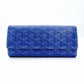 GOYARD Valenine Long Wallet Long Wallet Blue Logo Blue Leather Wallet 7-12-603