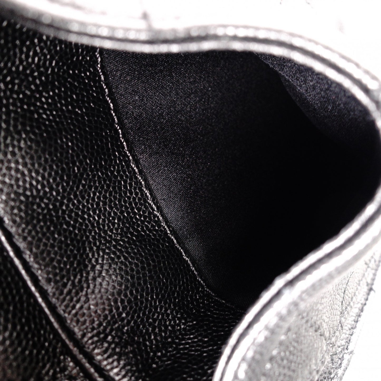 CHANEL Caviar Skin Chanel 25 Small Shoulder Bag, Leather, Black, Gold Hardware, IC Plate