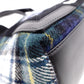 BALENCIAGA Navy Cabas S Handbag, Wool and Leather, Green Tones, with Pouch