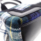 BALENCIAGA Navy Cabas S Handbag, Wool and Leather, Green Tones, with Pouch