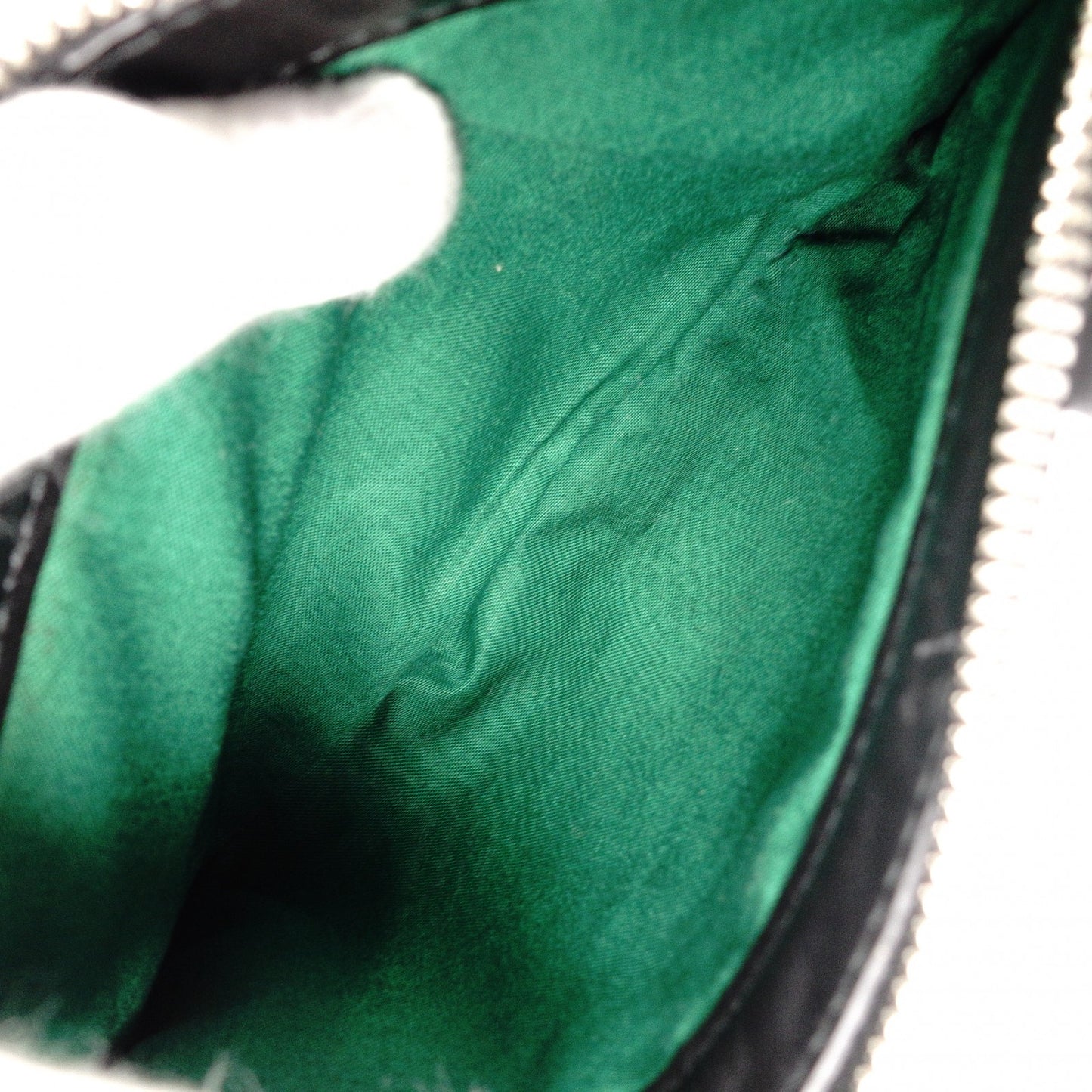 BALENCIAGA Navy Cabas S Handbag, Wool and Leather, Green Tones, with Pouch