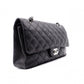CHANEL Caviar Skin Classic W-Flap Shoulder Bag, Leather, Black, Silver Hardware