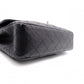 CHANEL Caviar Skin Classic W-Flap Shoulder Bag, Leather, Black, Silver Hardware