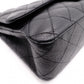 CHANEL Caviar Skin Classic W-Flap Shoulder Bag, Leather, Black, Silver Hardware