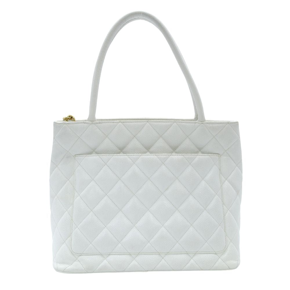CHANEL Reissue Tote Bag Caviar Leather White Gold Hardware White Shoulder Tote Bag 7-10-240
