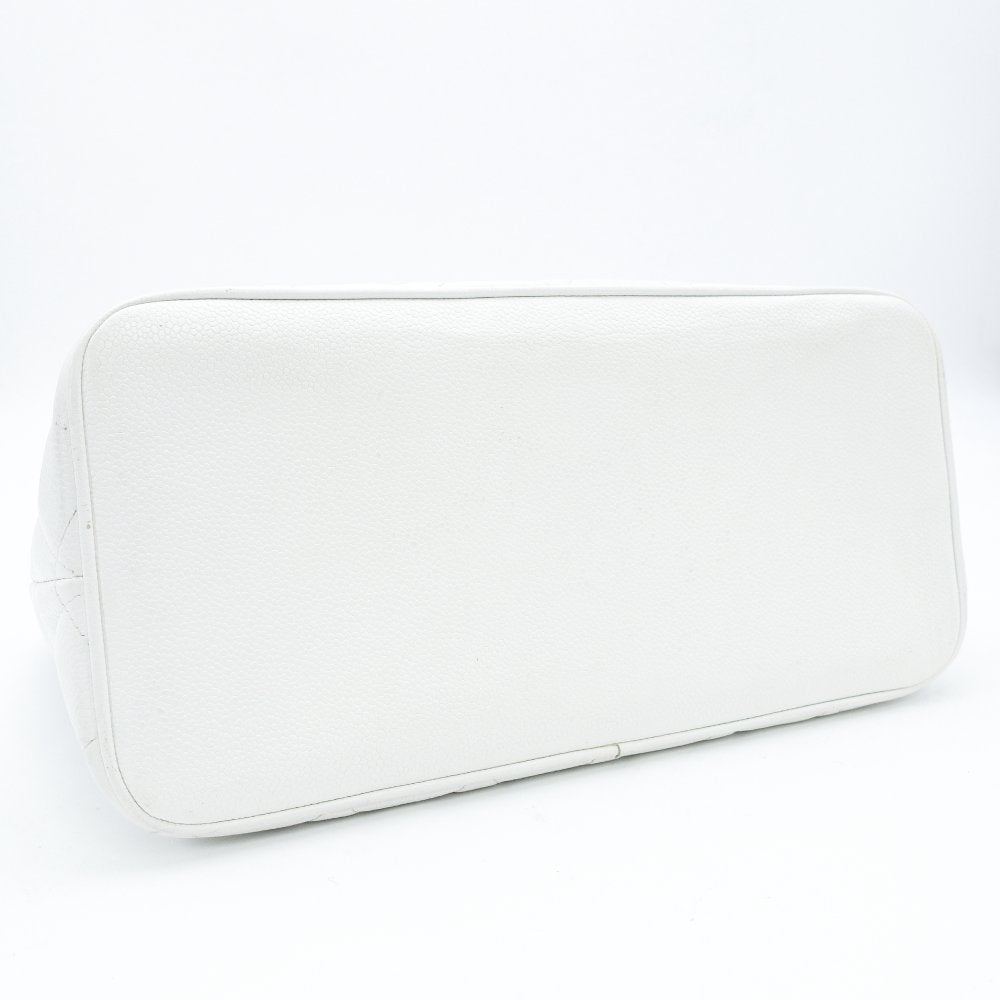 CHANEL Reissue Tote Bag Caviar Leather White Gold Hardware White Shoulder Tote Bag 7-10-240