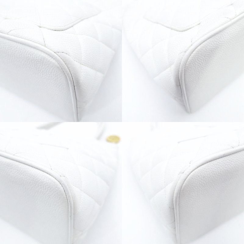 CHANEL Reissue Tote Bag Caviar Leather White Gold Hardware White Shoulder Tote Bag 7-10-240