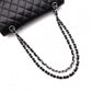 CHANEL Caviar Skin Classic W-Flap Shoulder Bag, Leather, Black, Silver Hardware