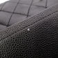 CHANEL Caviar Skin Classic W-Flap Shoulder Bag, Leather, Black, Silver Hardware