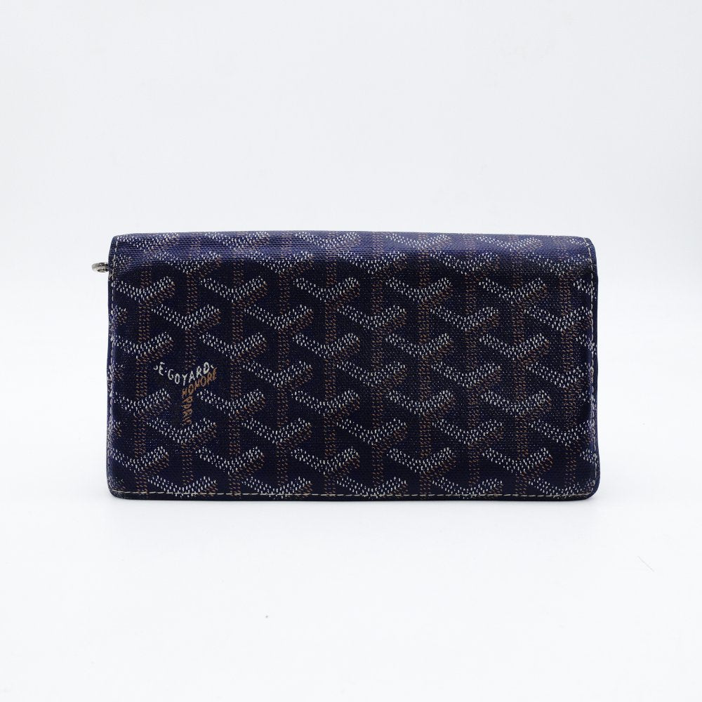 Goyard GOYARD Richelieu Long Wallet Navy × Yellow Leather Wallet Long Wallet 7-12-153