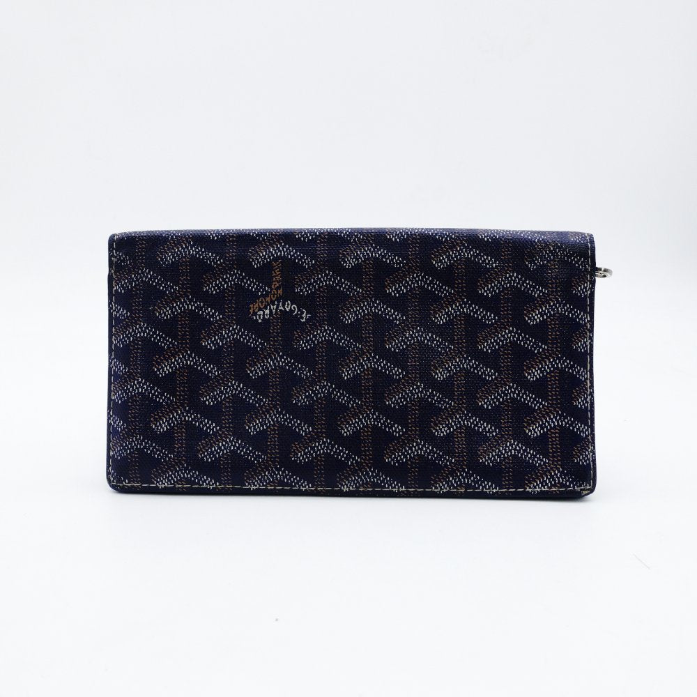 Goyard GOYARD Richelieu Long Wallet Navy × Yellow Leather Wallet Long Wallet 7-12-153