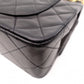 CHANEL Lambskin Classic W-Flap Shoulder Bag, Leather, Black, Gold Hardware