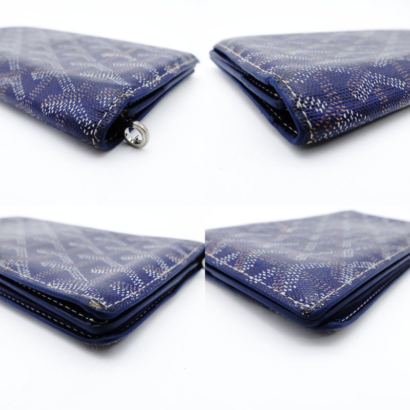 Goyard GOYARD Richelieu Long Wallet Navy × Yellow Leather Wallet Long Wallet 7-12-153