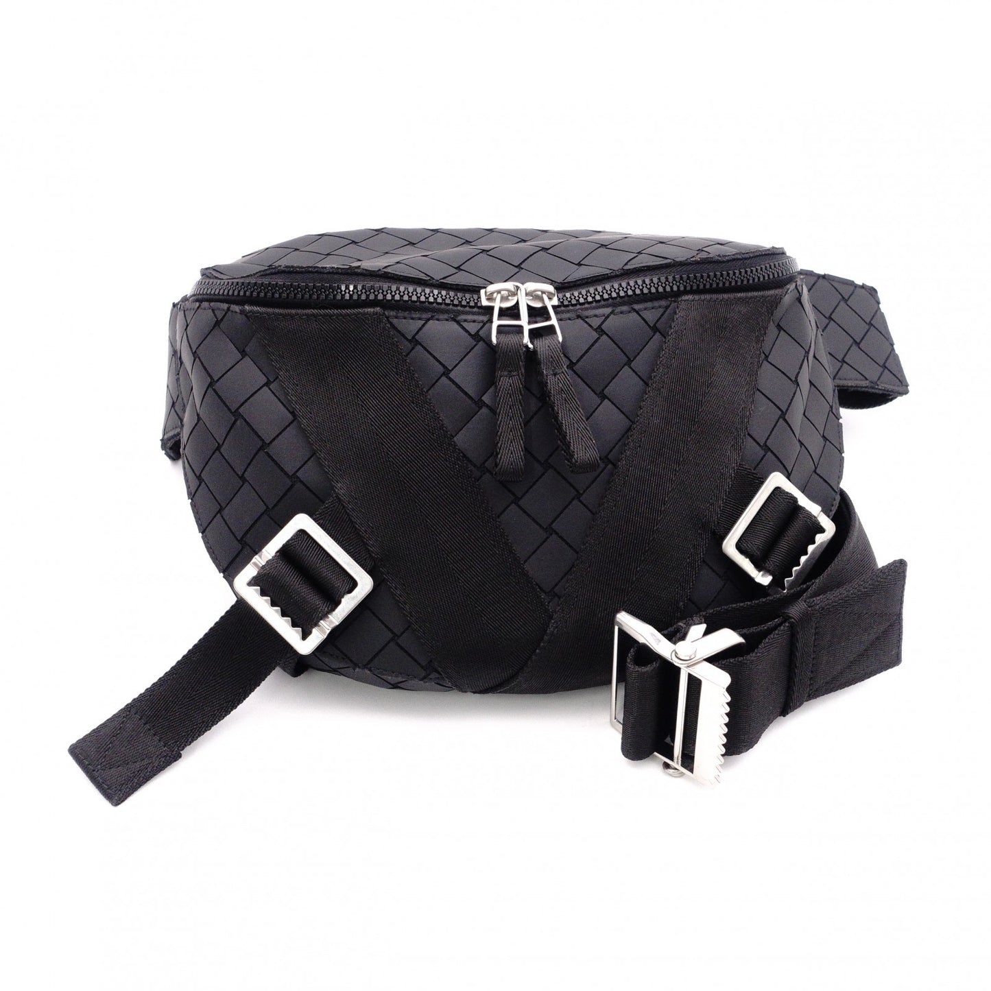 BOTTEGAVENETA Intrecciato Shoulder Bag, Rubber, Black, Men's Body Bag