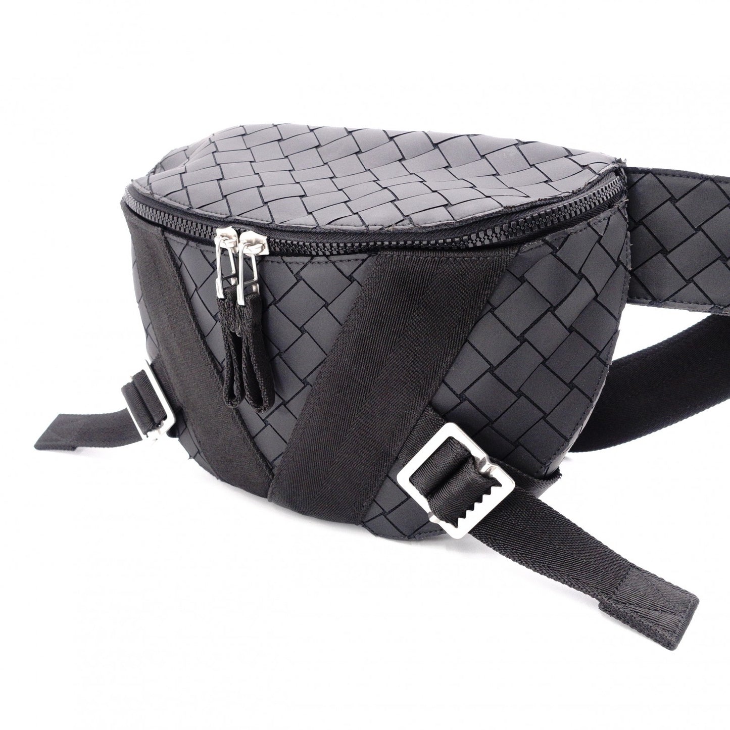BOTTEGAVENETA Intrecciato Shoulder Bag, Rubber, Black, Men's Body Bag