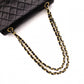 CHANEL Lambskin Classic W-Flap Shoulder Bag, Leather, Black, Gold Hardware