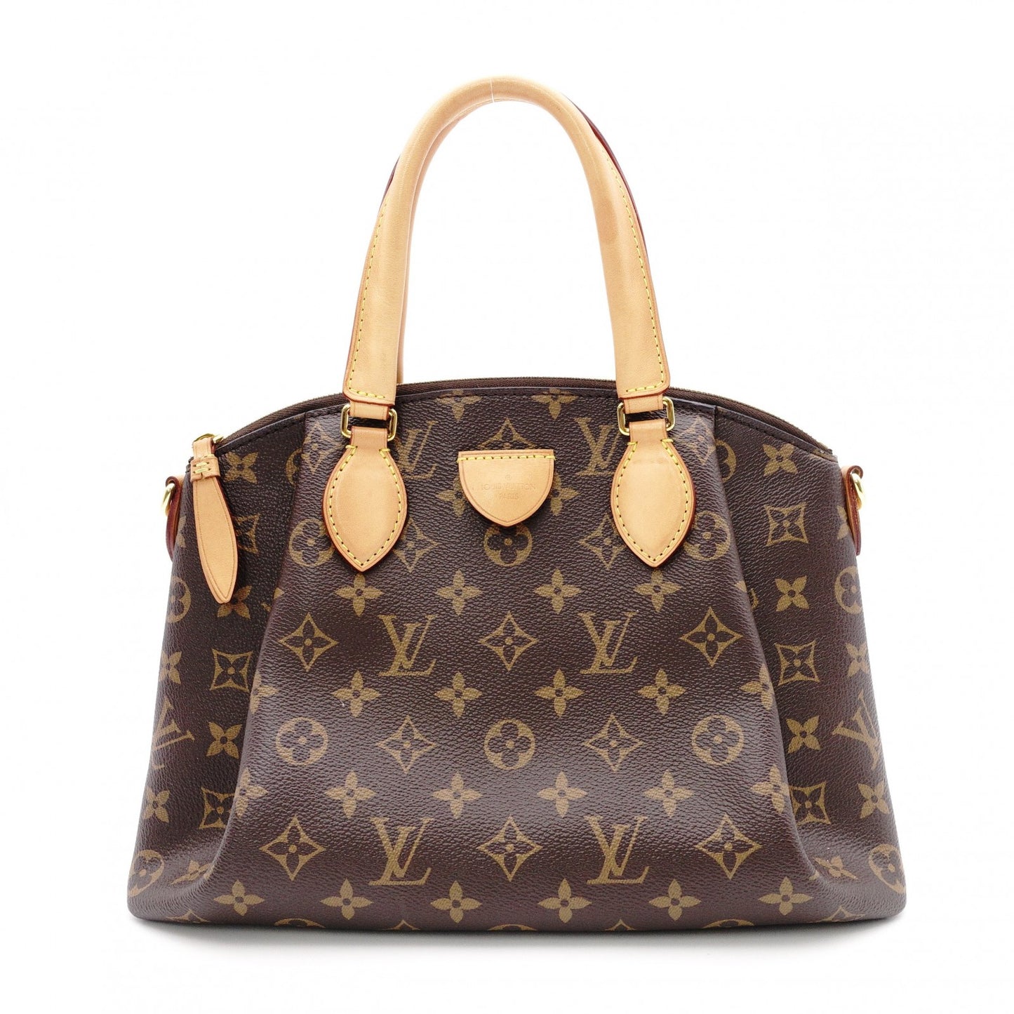 LOUIS VUITTON Riboli PM Monogram Canvas Handbag, Brown, 2-Way
