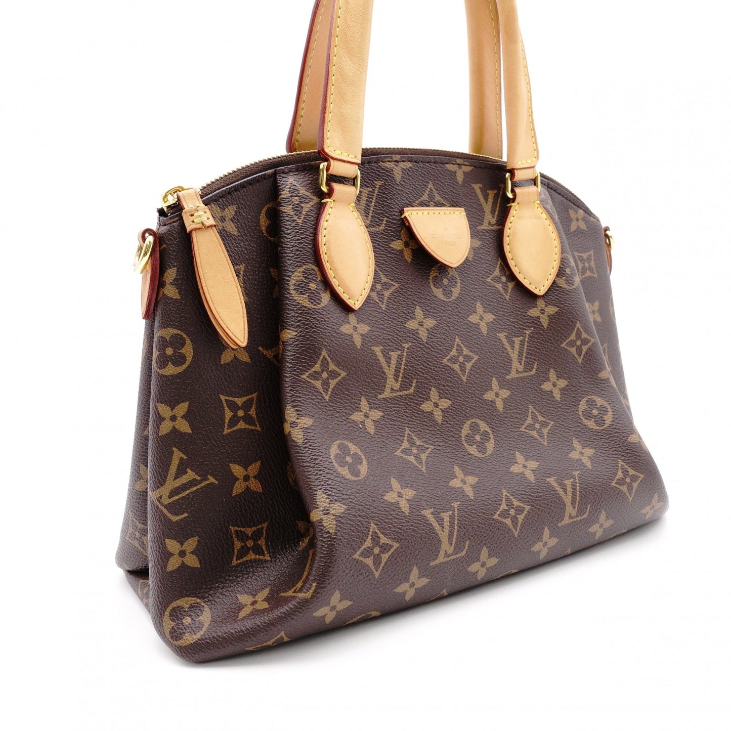 LOUIS VUITTON Riboli PM Monogram Canvas Handbag, Brown, 2-Way