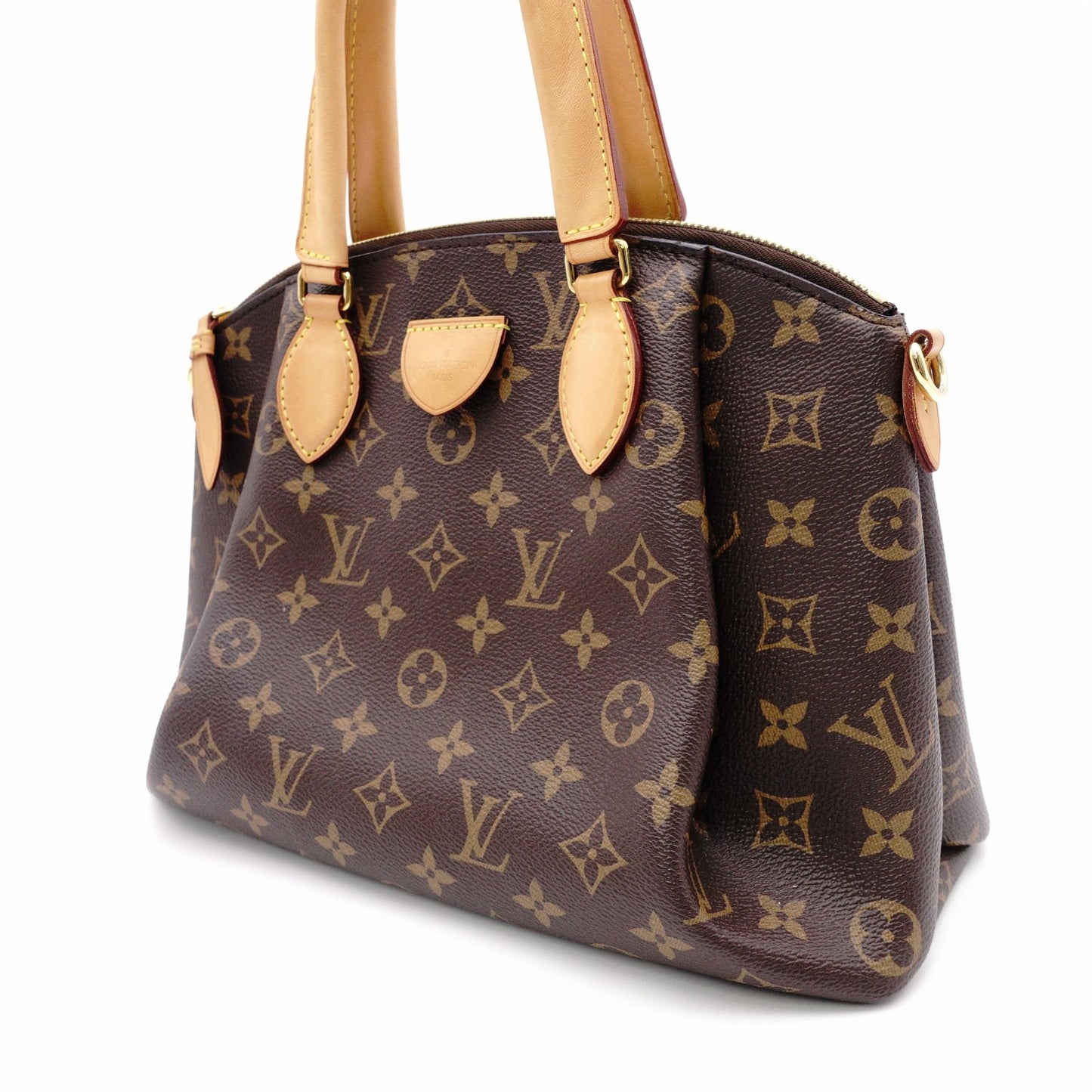 LOUIS VUITTON Riboli PM Monogram Canvas Handbag, Brown, 2-Way