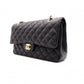 CHANEL Caviar Skin Classic W-Flap Shoulder Bag, Leather, Black, Gold Hardware
