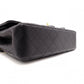 CHANEL Caviar Skin Classic W-Flap Shoulder Bag, Leather, Black, Gold Hardware