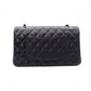 CHANEL Caviar Skin Classic W-Flap Shoulder Bag, Leather, Black, Silver Hardware