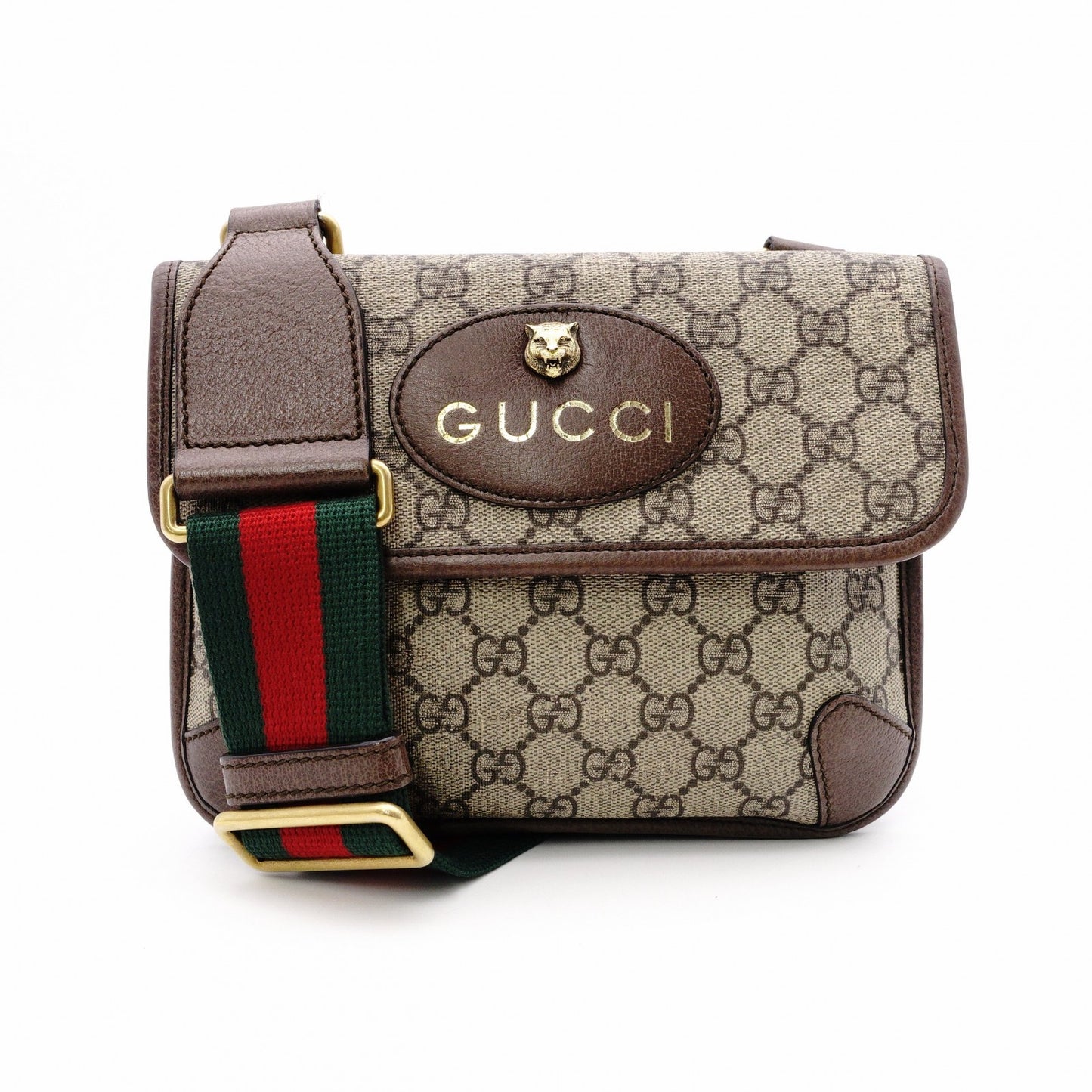 GUCCI Neo GG Supreme Shoulder Bag, PVC Leather, Beige